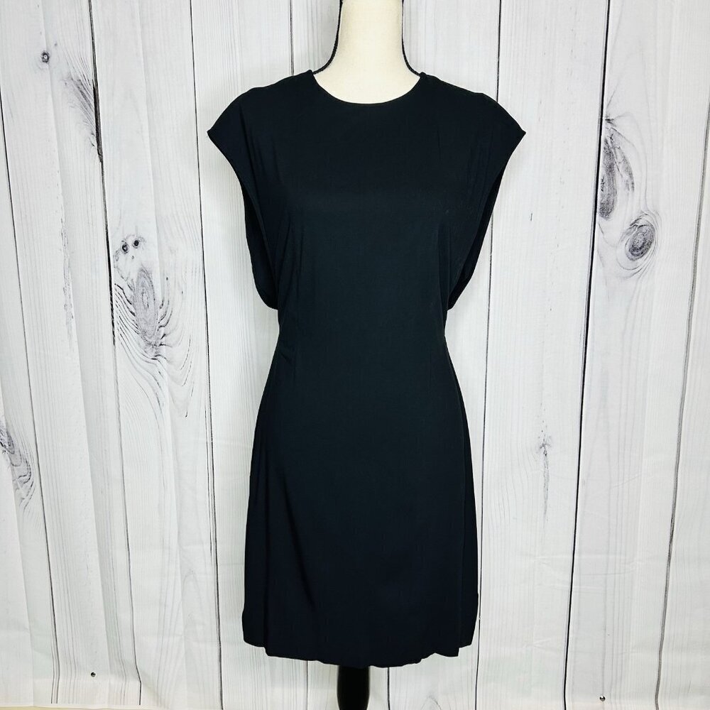 All Saints Womens Reyla Sheath Dress Black Size 6 Mesh Side Panels Italian Cloth